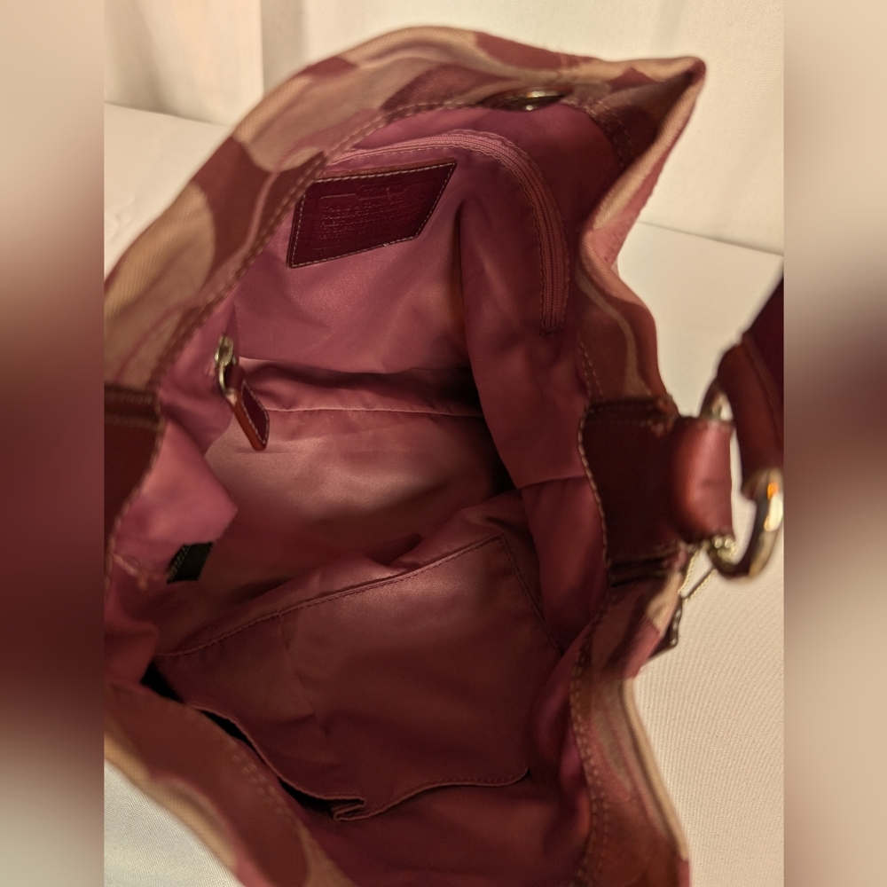 Coach Burgundy and Pink Shoulder Bag - Picture 10 of 16
